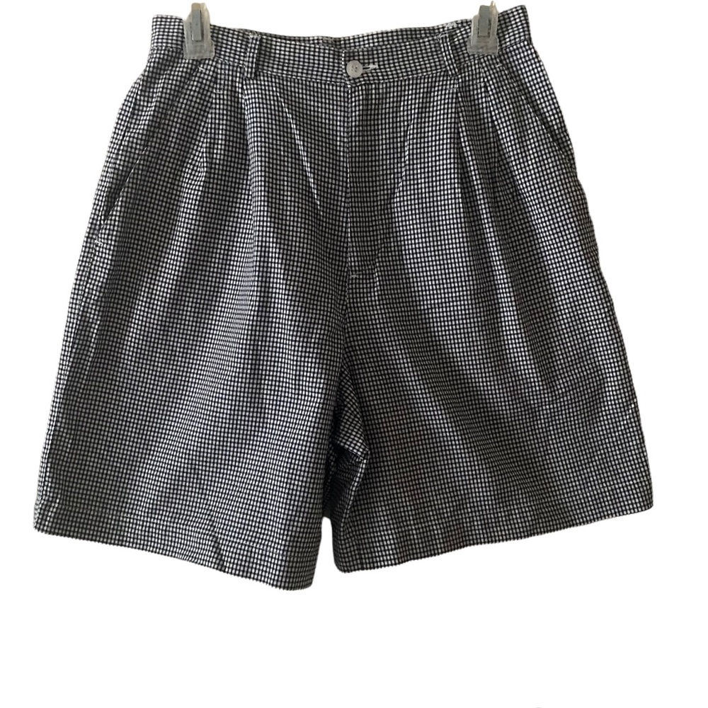 Vintage Retro Liz Claiborne Liz Sport Plaid High Waisted Pleated Shorts